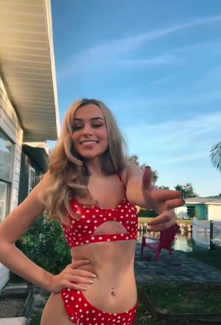 Captivating Faith Alexis in Polka Dot Bikini in a Street