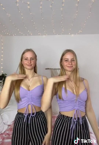 3. Hottie Finja & Svea in Purple Crop Top