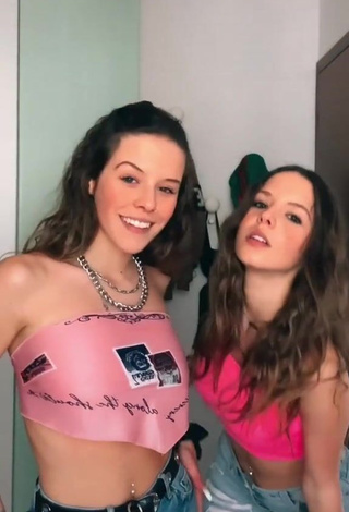 1. Dazzling Greta & Alice Greali in Inviting Pink Crop Top