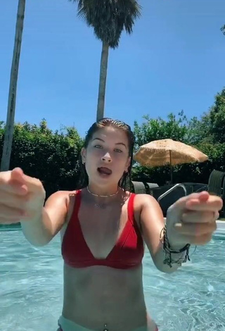 Irresistible Hannah Rylee in Red Bikini at the Swimming Pool