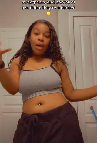 1. Erotic Breanna Pinckney in Grey Crop Top