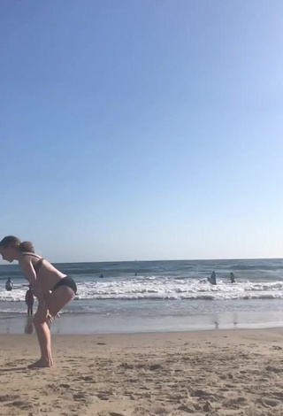 1. Erotic Elaina Rose in Black Bikini at the Beach