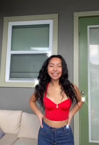 1. Sweet Jazlyn G in Cute Red Crop Top