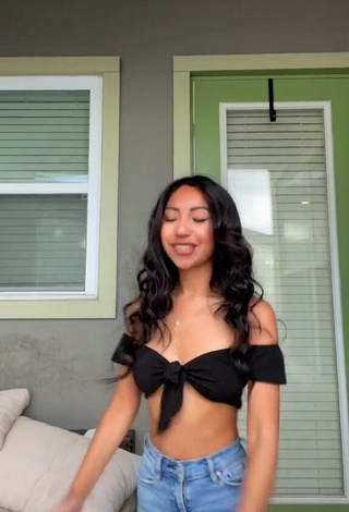 1. Sexy Jazlyn G in Black Crop Top