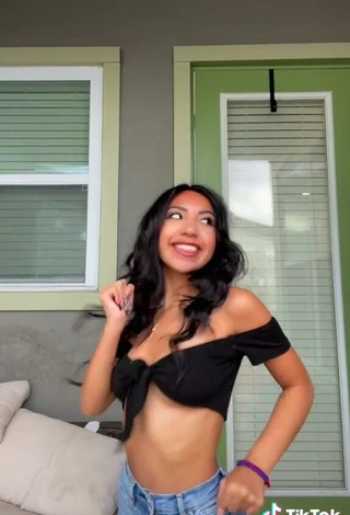 2. Sexy Jazlyn G in Black Crop Top