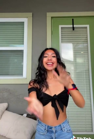 3. Sexy Jazlyn G in Black Crop Top