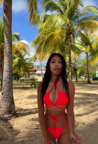 3. Beautiful Jazlyn G in Sexy Red Bikini at the Beach