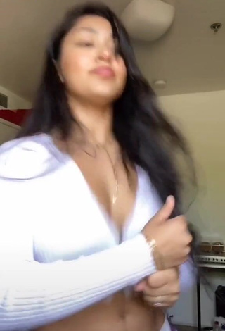 Hottie Jackie Ybarra in White Crop Top and Bouncing Boobs