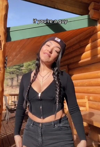 1. Amazing Jackie Ybarra in Hot Black Crop Top