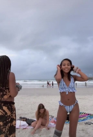 1. Cute Jada Wesley in Bikini at the Beach