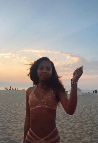 Hot Jada Wesley in Pink Bikini at the Beach