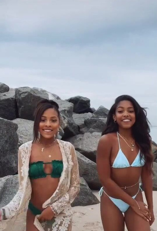 1. Amazing Jada Wesley in Hot Green Bikini at the Beach