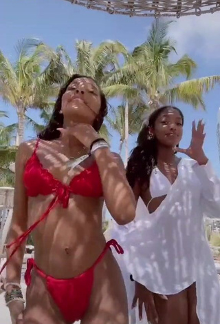 1. Sweetie Jada Wesley in Red Bikini at the Beach