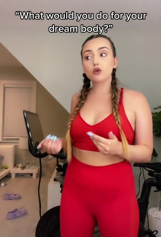 1. Captivating Julia Raleigh in Red Leggings