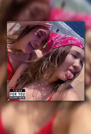 3. Cute Tomiris & Nargiz Kanatova in Red Bikini Top