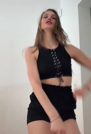 Erotic Katulka in Black Crop Top