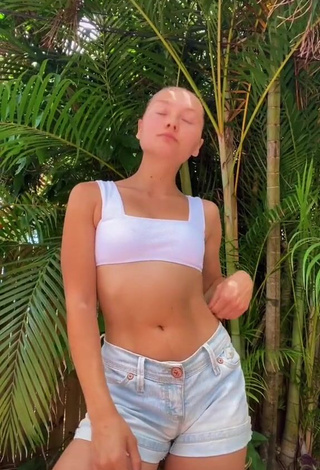 1. Captivating Katy Hedges in White Crop Top