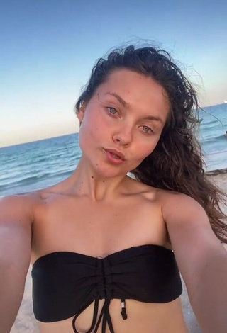 Irresistible Katy Hedges in Black Bikini Top