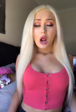 Irresistible Kaytlyn Stewart in Pink Crop Top