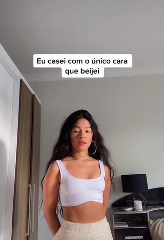 1. Hottie Carol Mamprin in White Crop Top