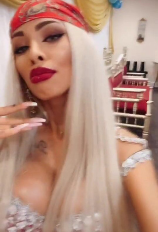 3. Cristina Pucean Shows her Seductive Cleavage