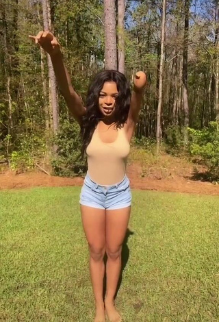 Irresistible Destinee Faire in Beige Top and Bouncing Boobs