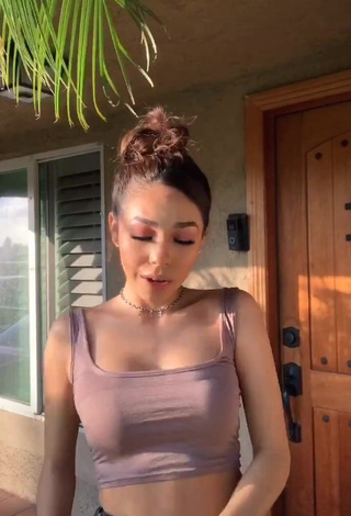 3. Wonderful Destiny Salazar in Beige Crop Top and Bouncing Breasts