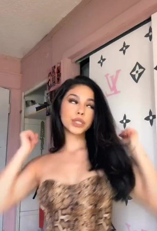 2. Hot Destiny Salazar in Snake Print Top and Bouncing Boobs