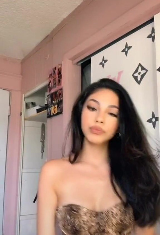 3. Hot Destiny Salazar in Snake Print Top and Bouncing Boobs