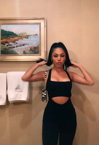 1. Sweetie Destiny Salazar Shows Cleavage in Black Crop Top