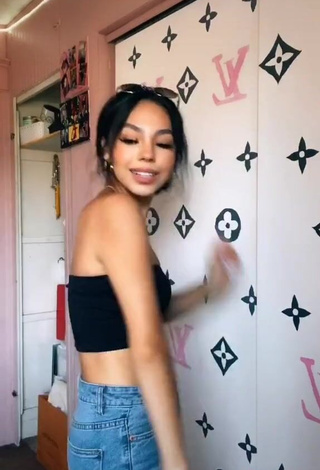 3. Irresistible Destiny Salazar Shows Cleavage in Black Tube Top and Bouncing Tits