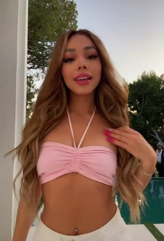 Irresistible Destiny Salazar in Pink Bikini Top at the Swimming Pool