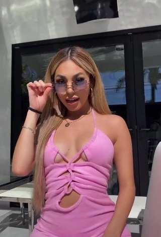 3. Irresistible Destiny Salazar Shows Cleavage in Pink Dress