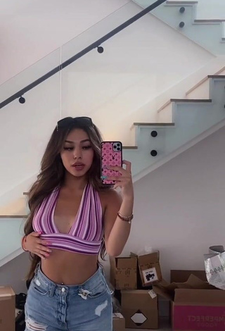 3. Captivating Destiny Salazar in Striped Crop Top