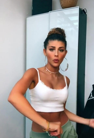 1. Dazzling Ginevra Giaccherini in Inviting White Crop Top and Bouncing Boobs