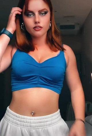 1. Sexy Giorgia Cavalluzzo in Blue Crop Top