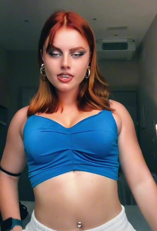 3. Sexy Giorgia Cavalluzzo in Blue Crop Top