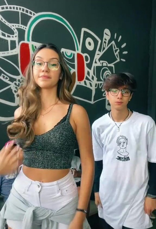 1. Cute Lais Gomes in Grey Crop Top