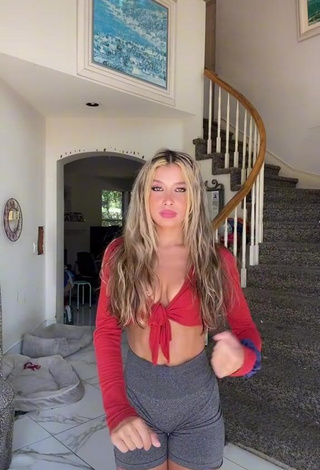 Erotic Krystal Pearl in Red Crop Top