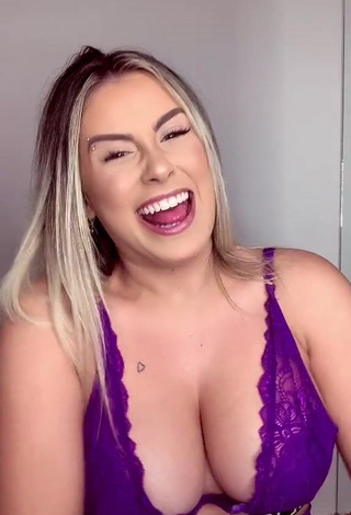 2. Captivating Laura Branquinho Shows Cleavage in Violet Bra and Bouncing Boobs