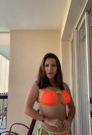 Erotic Lydia Rodriguez in Orange Bikini