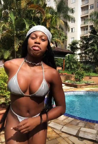 Erotic MC Soffia Shows Cleavage in White Bikini and Bouncing Breasts