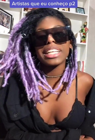 1. Erotic MC Soffia Shows Cleavage in Black Bra