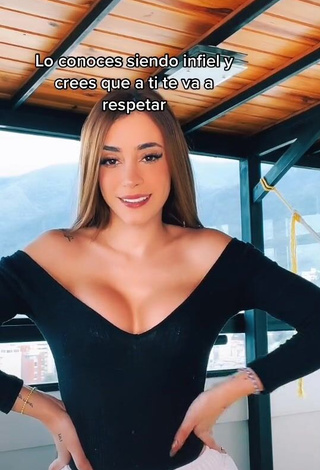 3. Erotic Poleth Villalba Shows Cleavage in Black Top