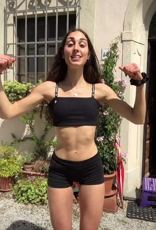 Irresistible Rebecca Orsolini in Black Crop Top