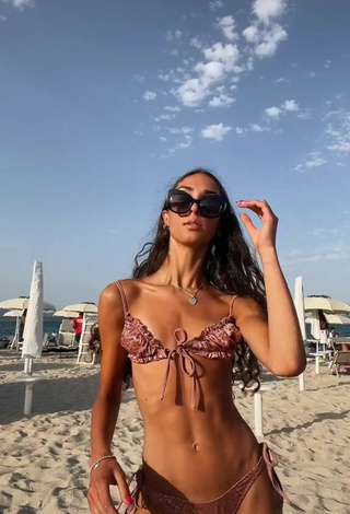 1. Sweet Rebecca Orsolini in Cute Bikini at the Beach