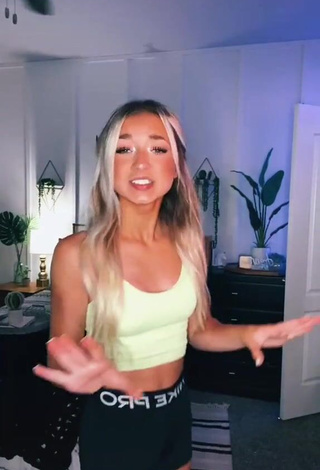 Hot Addi Shaw in Light Green Crop Top