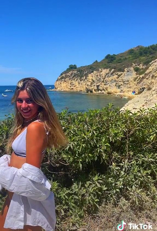 3. Captivating Aitana Soriano in White Bikini in the Sea