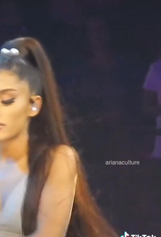 3. Erotic Ariana Grande content in Grey Crop Top