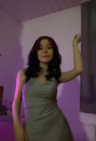 Erotic MeLisa in Grey Dress